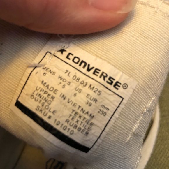 Converse White High Tops with Logo Patch - Picture 10 of 12